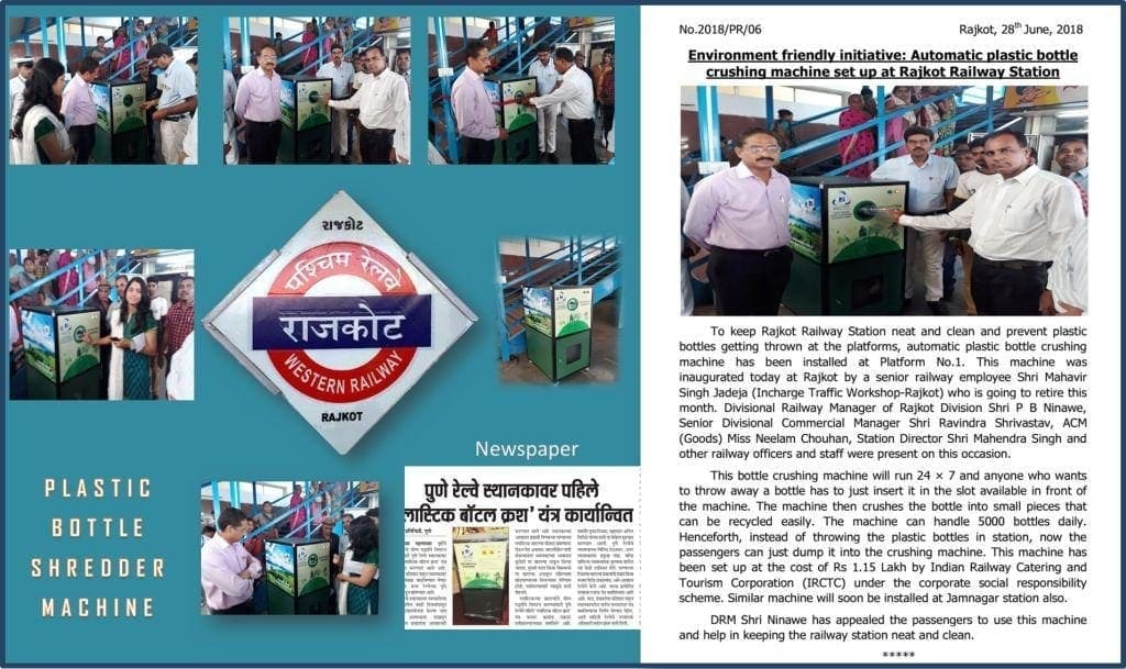 PLASTIC SHREDDER INSTALLED ON STATION